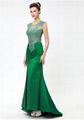 Women's Embroider Split Fish-tail Floor-length Evening Party Dress  2