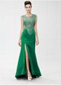 Women's Embroider Split Fish-tail Floor-length Evening Party Dress  3