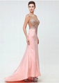 Women's Embroider Split Fish-tail Floor-length Evening Party Dress  5