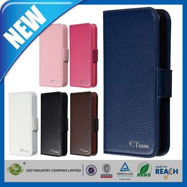 Popular universal removable pure color leather cover for iphone 5