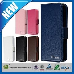 Popular universal removable pure color leather cover for iphone 5