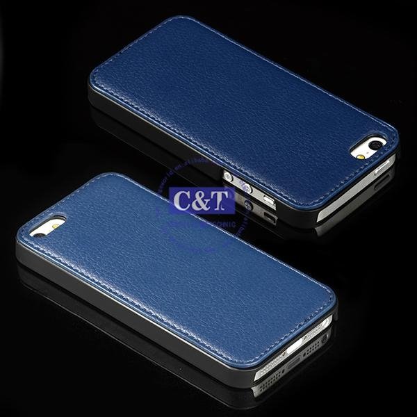 Popular universal removable pure color leather cover for iphone 5 4
