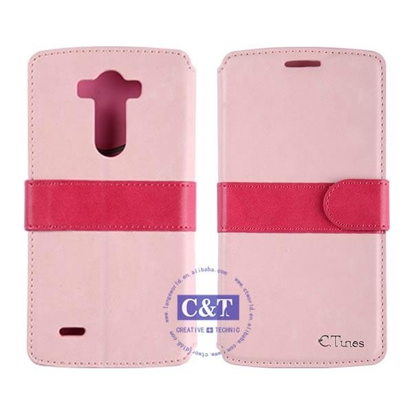 C&T Stand ultra slim folio genuine wallet leather cover for lg g3 2