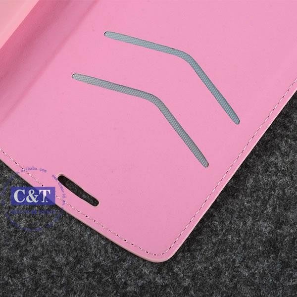 C&T Stand ultra slim folio genuine wallet leather cover for lg g3 4