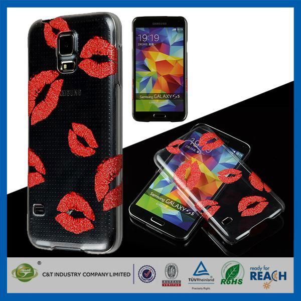 C&T lips clarity pc case china phone cover for galaxy s5