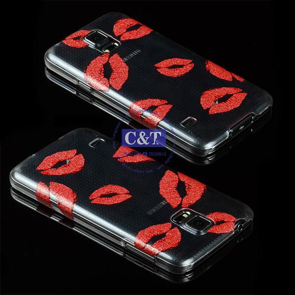 C&T lips clarity pc case china phone cover for galaxy s5 3