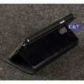 C&T black stand PU folio leather cover for galaxy note3 4