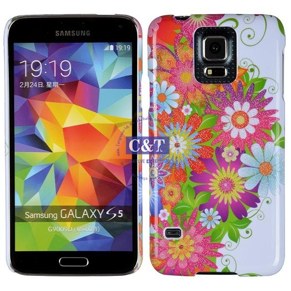 C&T New Hot Selling flower case for samsung s5 3