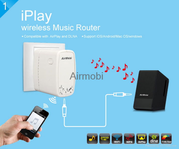 AirMobi usb 150Mbps Wireless Music Router with airplay dlan