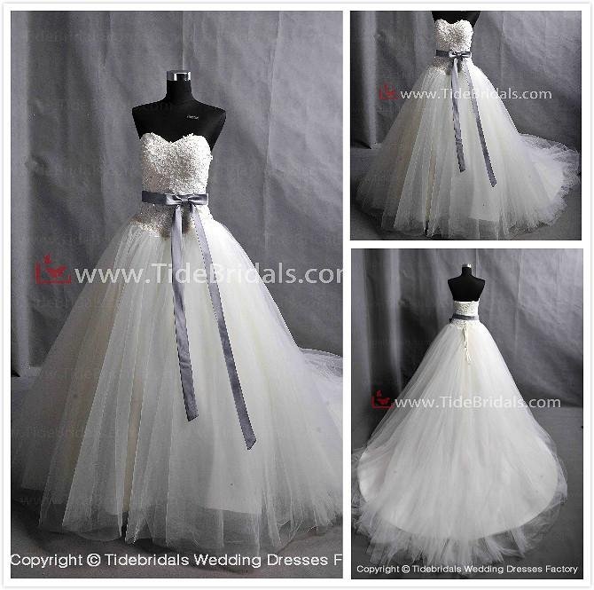 2014 bridal dress bow tulle wedding gown 