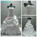 sheath bodice ball gown ruched wedding dresses with appliques and beaded  1