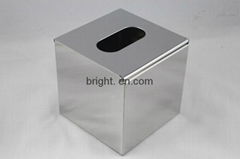 Stainless Steel Square Tissue Box Top Open