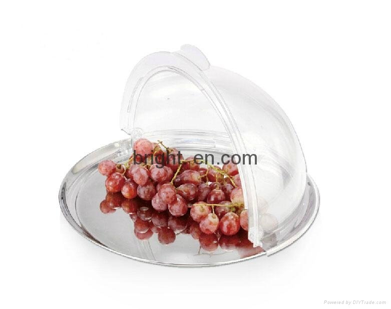 Rattan basket bread box with transparency lid -display bread case