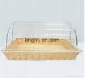 Rattan basket bread box with transparency lid -display bread case 2