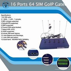 gsm sim box gateway 16-64 port