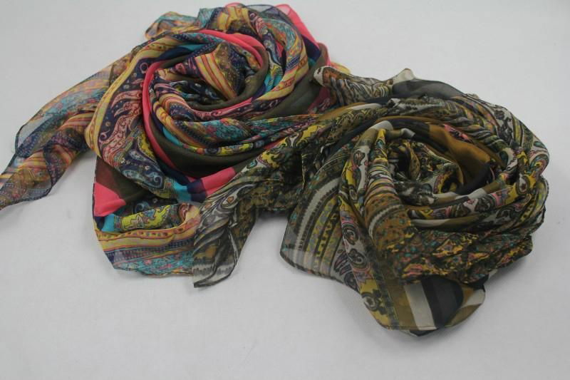 巴里紗油畫色彩系時尚熱賣圍巾 2