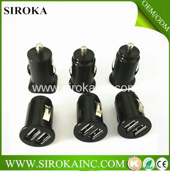 Design Patented 5V 3A usb charger adapter in car charger 2 usb for Smartphone  2