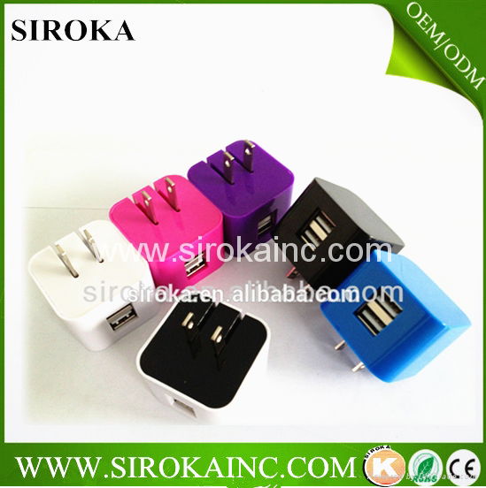 wholesale  usb travel charger with AC 110v chargers for iphone Android 4