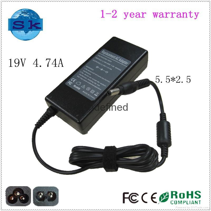 Replacement Laptop AC Adapter for Toshiba 19V 4.74A 90W 5.5*2.5mm 3