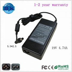 Replacement Laptop AC Adapter for Toshiba 19V 4.74A 90W 5.5*2.5mm