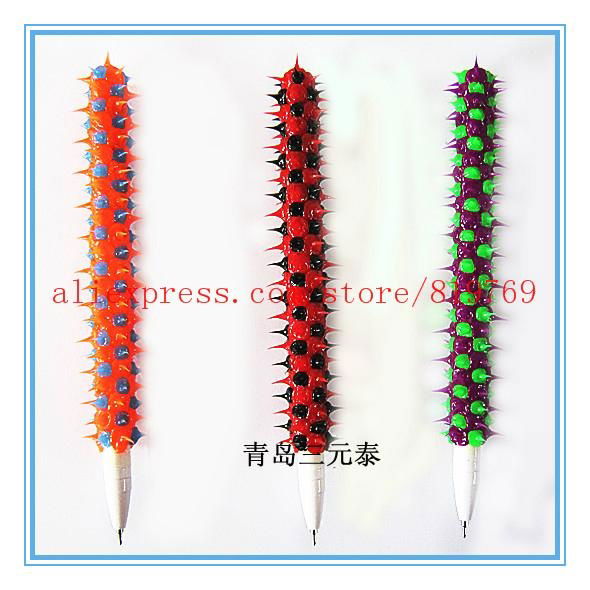 silicone rubber spike rainbow ball point pen 5