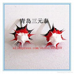 fashion silicone spike koosh ball earrings silicone spike earrings