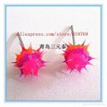 fashion silicone spike koosh ball earrings silicone spike earrings 2