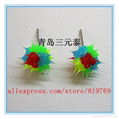 fashion silicone spike koosh ball earrings silicone spike earrings 4