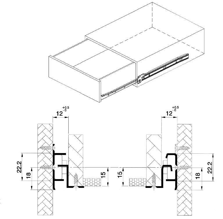 S103 Self-closing bottom mount drawer slide 4