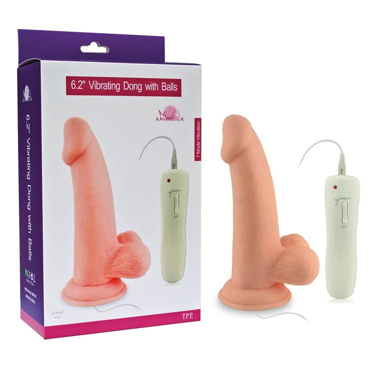 New arrival remote control 6.2''  vibrating dong, hot selling real skin dildo 