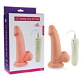 New arrival remote control 6.2''  vibrating dong, hot selling real skin dildo  1