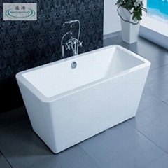 OSW-10110-06 white acrylic rectangular freestanding bathtub