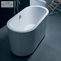 OSW-10120-23 white acrylic oval free-standing bathtub 1