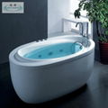 OSW-10122-02 white acrylic oval massage bathtub