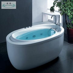 OSW-10122-02 white acrylic oval massage bathtub