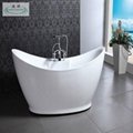 OSW-10170-03 white acrylic double-slipper freestanding bathtub 1