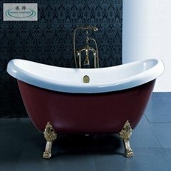 OSW-1023-01 red bottom acrylic double-slipper classic bathtub