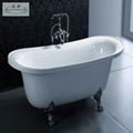 OSW-1024-01 white acrylic double-ended classical bathtub 1