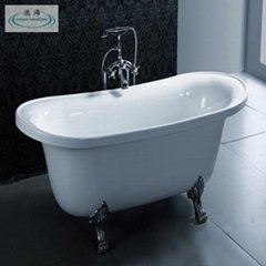 OSW-1024-01 white acrylic double-ended classical bathtub