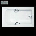 OSW-10510-11  white acrylic rectangular built-in bathtub with grab bar