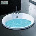OSW-10531-01  white acrylic round built-in bathtub with faucets