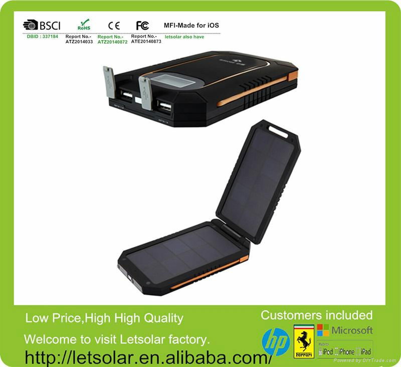 High efficiency solar panel 6000mAh folding solar charger 3