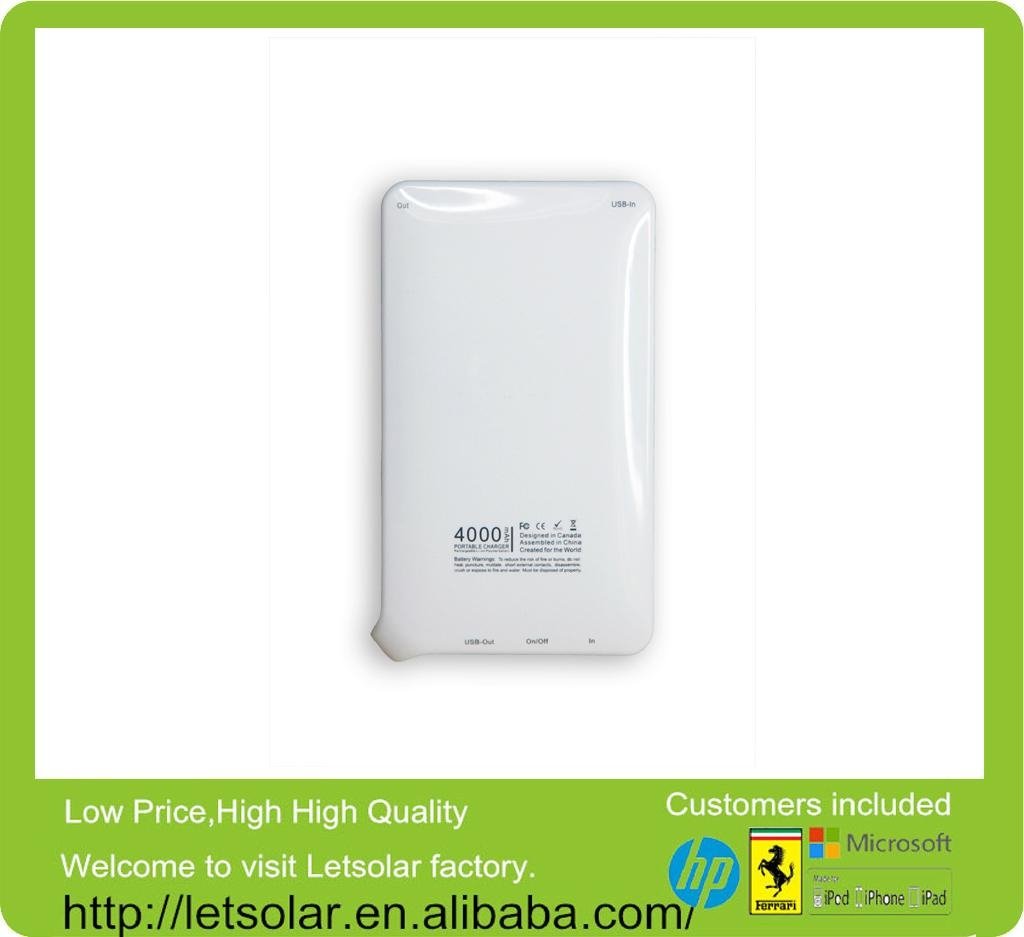 Portable solar charger with built-in cables high efficiency 4000mah mobile phone 2
