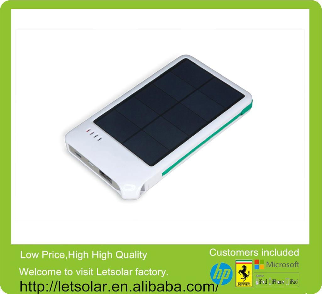 Portable solar charger with built-in cables high efficiency 4000mah mobile phone 4