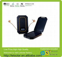 High efficiency 6000mah wholesale solar cellphone charger with 3outputs