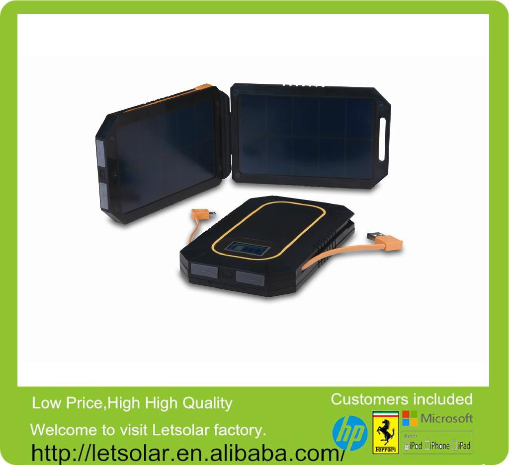 High efficiency 6000mah wholesale solar cellphone charger with 3outputs  4