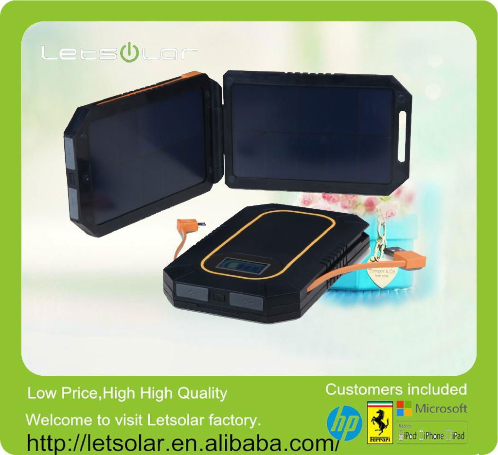 High efficiency 6000mah wholesale solar cellphone charger with 3outputs  5