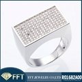 Pillow-like wax setting nice 925 sterling silver men's ring 1