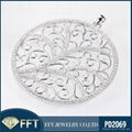 Round tree shape 925 sterling silver wax setting pendant jewelry 1