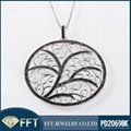 Round tree shape 925 sterling silver wax setting pendant jewelry 2